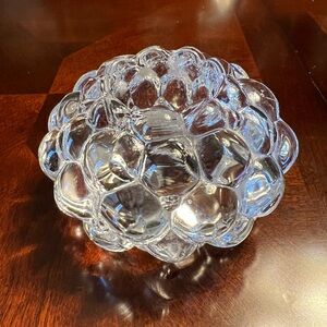 Orrefors Raspberry Collection votive by Anne Nilsson, Handmade leadfree crystal.